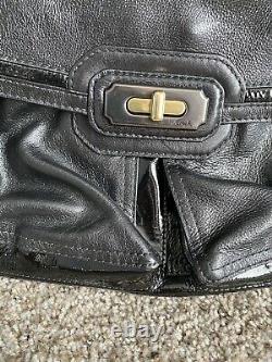 Coach Flagship Chelsea Dowel Black Leather Satchel Shoulder Bag Purse Limited