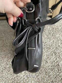 Coach Flagship Chelsea Dowel Black Leather Satchel Shoulder Bag Purse Limited