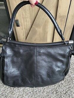 Coach Flagship Chelsea Dowel Black Leather Satchel Shoulder Bag Purse Limited