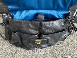 Coach Flagship Chelsea Dowel Black Leather Satchel Shoulder Bag Purse Limited