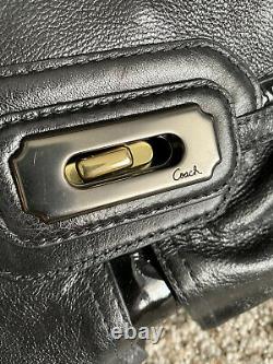 Coach Flagship Chelsea Dowel Black Leather Satchel Shoulder Bag Purse Limited