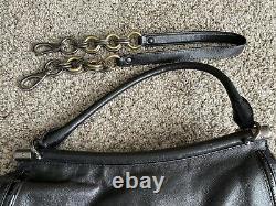 Coach Flagship Chelsea Dowel Black Leather Satchel Shoulder Bag Purse Limited