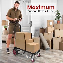Compact Folding Adjustable Equipment Cart Heavy Duty 8-In-1 Convertible Cart