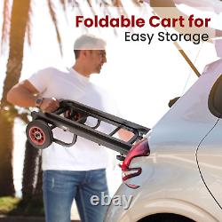 Compact Folding Adjustable Equipment Cart Heavy Duty 8-In-1 Convertible Cart
