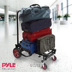 Compact Folding Adjustable Equipment Cart Heavy Duty 8-In-1 Convertible Cart