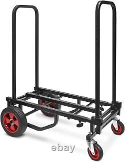 Compact Folding Adjustable Equipment Cart Heavy Duty 8-In-1 Convertible Cart H