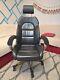 Converted Used Black Leather Car Seat (audi A6) To Office Swivel Reclining Chair