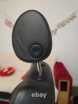 Converted used black leather car seat (AUDI A6) to office swivel reclining chair