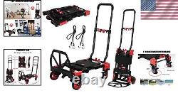 Convertible Dolly Cart with Rubber Wheels 330LB Load Capacity for Easy Moves