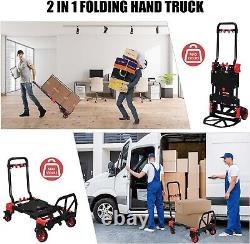 Convertible Dolly Cart with Rubber Wheels 330LB Load Capacity for Easy Moves
