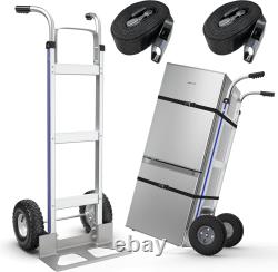 Convertible Hand Truck Dolly Cart with Straps, Folding Hand Cart with Wheels