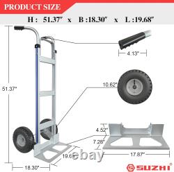Convertible Hand Truck Dolly Cart with Straps, Folding Hand Cart with Wheels