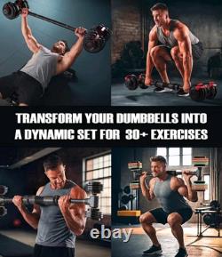 Dumbbell Converter, 260 LBS Weight Capacity Adjustable Convert Dumbbell To Barbe