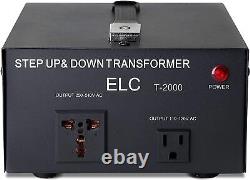 ELC T Series 2000 Watt Voltage Converter Transformer Step Up/Down 110v to