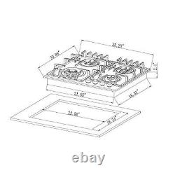 Empava 24 in. Gas Stove Cooktop with 4 Sealed Burners-Heavy Duty Continuous G