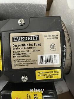 Everbilt 1 HP Convertible Jet Pump DP550C Heavy-Duty Dual Voltage 115/230-Volt