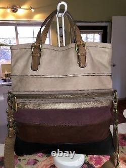 FOSSIL Explorer Multi Leather Foldover Crossbody Convertible Messenger Bag