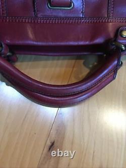 FOSSIL Vintage Revival Satchel RED Leather Satchel Crossbody Messenger Handbag