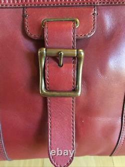 FOSSIL Vintage Revival Satchel RED Leather Satchel Crossbody Messenger Handbag