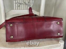 FOSSIL Vintage Revival Satchel RED Leather Satchel Crossbody Messenger Handbag