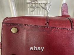 FOSSIL Vintage Revival Satchel RED Leather Satchel Crossbody Messenger Handbag