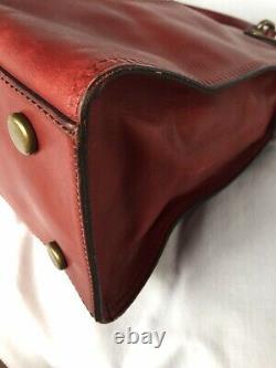 FOSSIL Vintage Revival Satchel RED Leather Satchel Crossbody Messenger Handbag