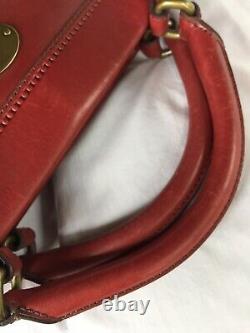 FOSSIL Vintage Revival Satchel RED Leather Satchel Crossbody Messenger Handbag