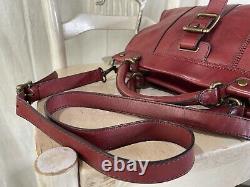 FOSSIL Vintage Revival Satchel RED Leather Satchel Crossbody Messenger Handbag