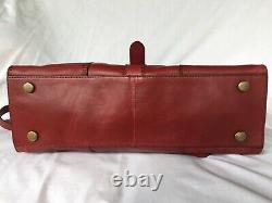 FOSSIL Vintage Revival Satchel RED Leather Satchel Crossbody Messenger Handbag