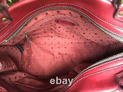 FOSSIL Vintage Revival Satchel RED Leather Satchel Crossbody Messenger Handbag