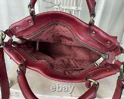 FOSSIL Vintage Revival Satchel RED Leather Satchel Crossbody Messenger Handbag