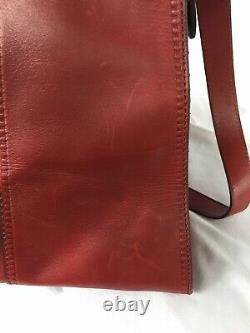 FOSSIL Vintage Revival Satchel RED Leather Satchel Crossbody Messenger Handbag