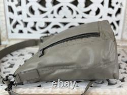 FRYE LENA Gray Leather Large Shoulder Bag Convertible Crossbody Heavy Duty EUC