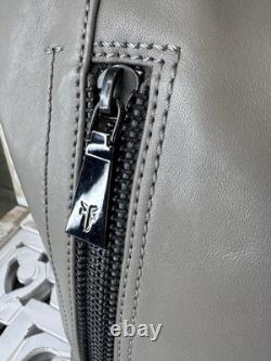FRYE LENA Gray Leather Large Shoulder Bag Convertible Crossbody Heavy Duty EUC