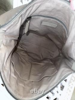 FRYE LENA Gray Leather Large Shoulder Bag Convertible Crossbody Heavy Duty EUC