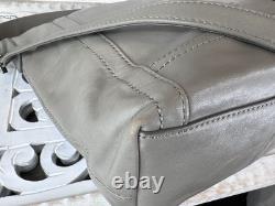 FRYE LENA Gray Leather Large Shoulder Bag Convertible Crossbody Heavy Duty EUC