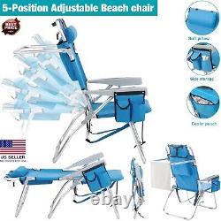 Folding Chair Outdoor Camping Aluminum Heavy Duty Metal Beach Patio Chair Bed