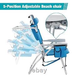 Folding Chair Outdoor Camping Aluminum Heavy Duty Metal Beach Patio Chair Bed
