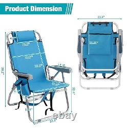 Folding Chair Outdoor Camping Aluminum Heavy Duty Metal Beach Patio Chair Bed
