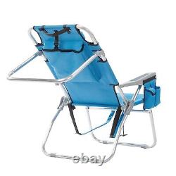 Folding Chair Outdoor Camping Aluminum Heavy Duty Metal Beach Patio Chair Bed