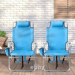 Folding Chair Outdoor Camping Aluminum Heavy Duty Metal Beach Patio Chair Bed