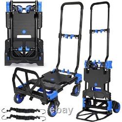 Folding Hand Truck, 330lbs Capacity Dolly Cart Foldable, 2 in 1 Convertible