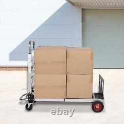 Folding Hand Truck Dolly, Aluminum Convertible Hand Truck with 4 Wheels, 2 in