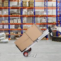 Folding Hand Truck Dolly, Aluminum Convertible Hand Truck with 4 Wheels, 2 in