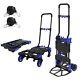 Folding Hand Truck Heavy Duty 330lb Load Blue With Bungee Cord