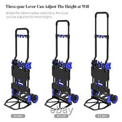 Folding Hand Truck Heavy Duty 330LB Load Carrying, Convertible Dolly Cart A-blue
