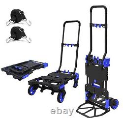 Folding Hand Truck Heavy Duty 330LB Load Carrying, Convertible Dolly Cart with