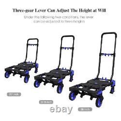 Folding Hand Truck Heavy Duty 330LB Load Carrying, Convertible Dolly Cart with