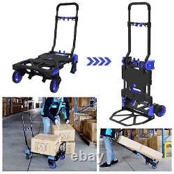 Folding Hand Truck Heavy Duty 330LB Load Carrying, Convertible Dolly Cart with