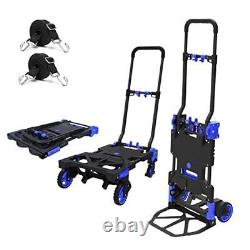 Folding Hand Truck Heavy Duty 330LB Load Carrying, Convertible Dolly Cart with